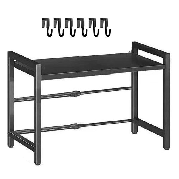 Adjustable Microwave Oven Shelf Rack with Fixing Kit for Kitchen