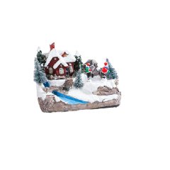 Rotating Christmas Resin Ornament with Music &amp; Lights: for Holiday Decor