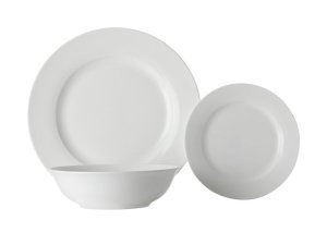 Maxwell &amp; Williams - White Basics European Rim Dinner Set - Set of 18
