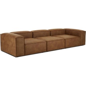 Kathrine 3-Seater Modular PU Leather Sofa - 2021 Edition - Brown