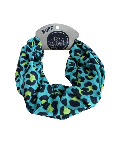 Neck Gaiter - Yellow &amp; Black Pattern on Blue