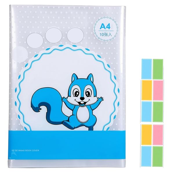 BookGuard Adjustable Plastic Easy Slip On Book Cover Set with Color Labels