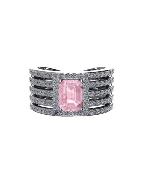 Miss Jewels- CD Designer Jewelry Pink Cubic Zirconia Ring- Size R