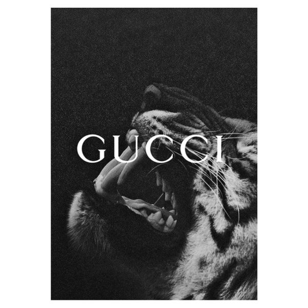 Greyscale Gucci Tiger - A1 Poster