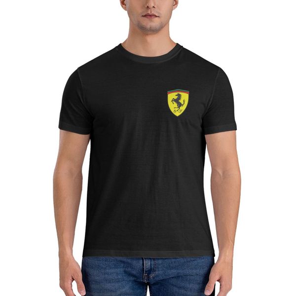 Ferrari Mens T-Shirts - Cotton Novelty Short Sleeve Crew Neck T Shirts
