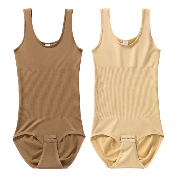 Seamless Tummy Slimming Bodysuit 2-Pack - Firm Support for Everyday Wear
