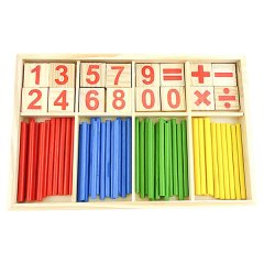 Educational Wooden Number Counting Sticks Math Game Toys