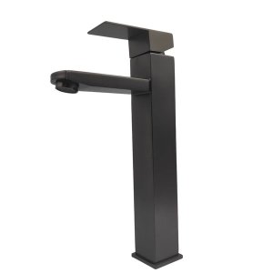 Tall Black Rectangular Washbasin Faucet