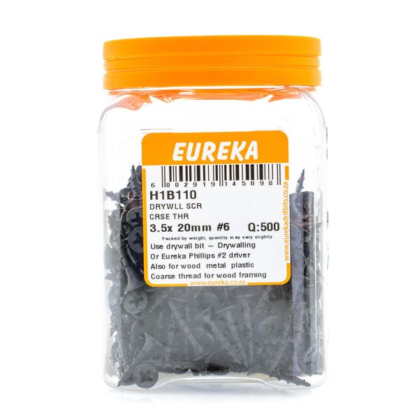 EUREKA Drywall Screw Coarse Thread 3.5 x 20mm #6 Q:500 H1B110