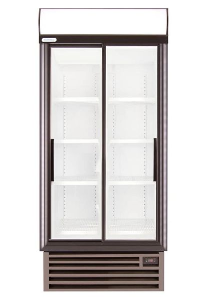 STAYCOLD Small Double Sliding Door Upright Fridge Cooler