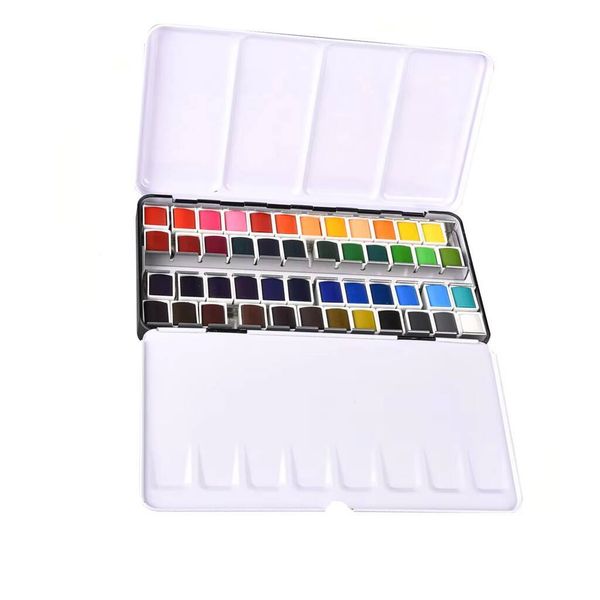 12/24/36/48 Colors Watercolor Paint Set with Metal Tin Palette