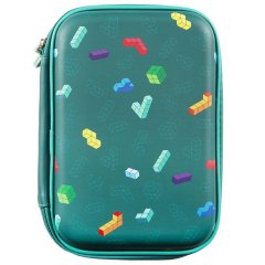 Green BuildIt Dbl Hardshell Pencil Case