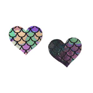Up-Tape Midnight Siren Heart Silhouette - 5-Pair Reusable Nipple Covers
