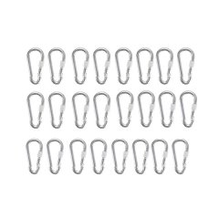 12 Pair Of 50mm Stainless Steel Carabiners Snap Hooks