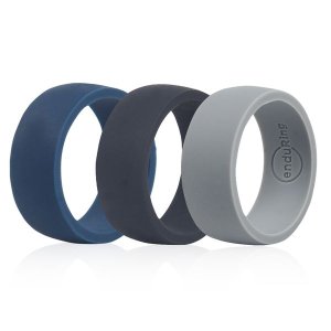 Enduring Basic Silicone Wedding Ring - Set of 3