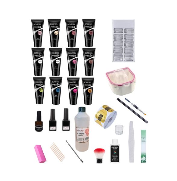 Professional Poly Gel Colours Nail Kit - 32 Pieces