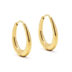 My Heart Waterproof 19mm Stainless Steel Oval Hoop Earrings