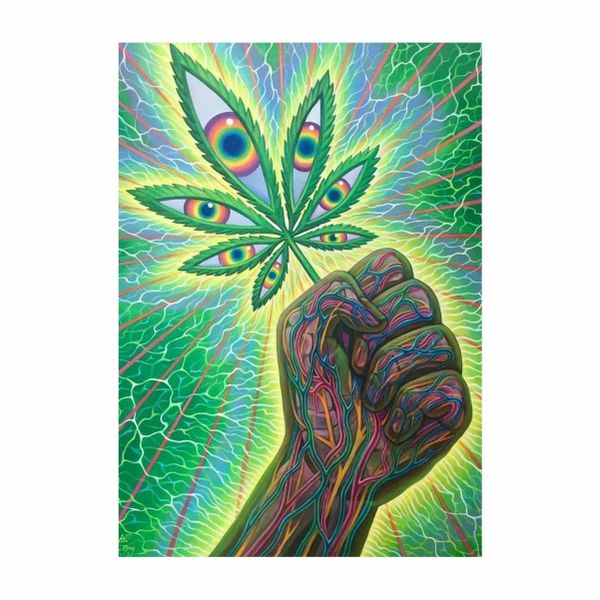 Psychedelic Marijuana Leaf - A1 Poster