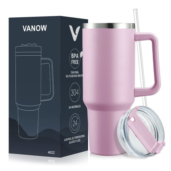 VANOW 1.2L Leakproof Tumbler with Straw Stainless Steel Travel Mug
