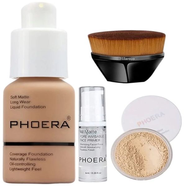 Phoera Buff Beige Foundation, BB, 6ml Primer &amp; Translucent Powder