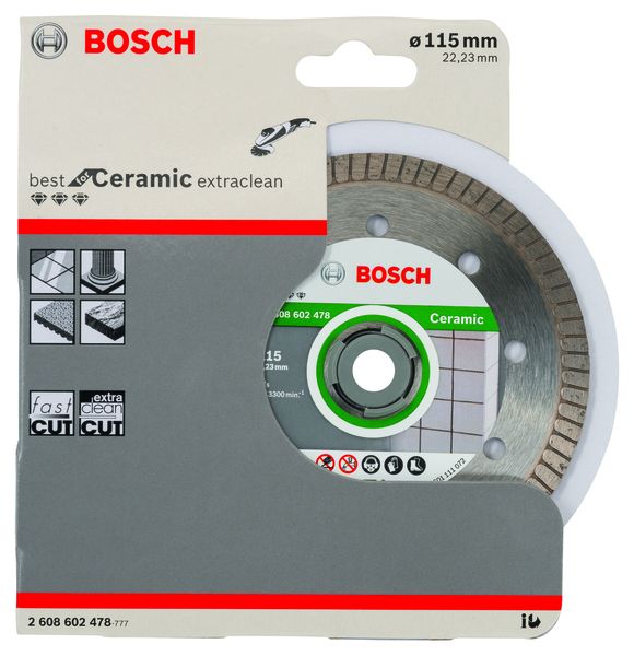 Diamond cutting disc Best for Ceramic Extra-Clean Turbo 115 x 22,23 x 1,4 x 7 mm