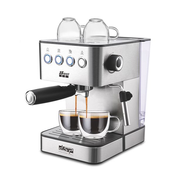 15 Bar Stainless Steel Espresso Coffee Maker with Milk Frother Steam