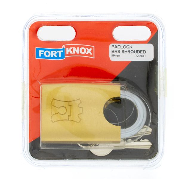 FORT KNOX Padlock Brass SHROUDED 50mm Q:1 P2I30U