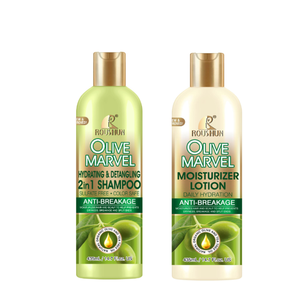 Roushun Olive Marvel 2in1 Anti - Breakage Shampoo and Moisturizer Lotion