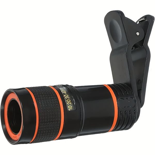 8x Zoom Lens for Smartphones - Clip-On PVC Camera for Special Effects