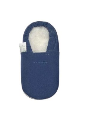 Pitta-Patta Soft Fleece Baby Shoe Slippers - Slate Navy Blue