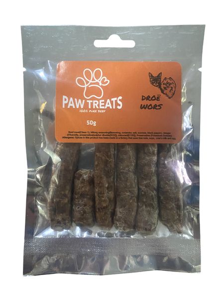 Hak Vrystaat Paw Treats Dry Wors