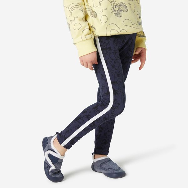 Domyos Kids' Warm Leggings 120 - Blue With Patterns