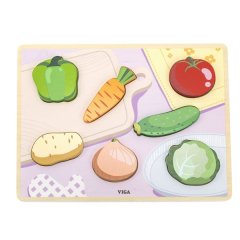 Viga Wooden Chunky Puzzle - Vegetables - 7 Piece