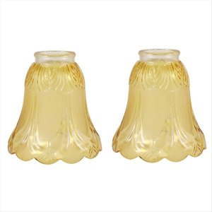 2PCS Ceiling Fan Chandelier Frosted and Clear Glass Light Lamp Shade Replac