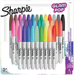 SHARPIE Permanent Markers Fine Point Glam Pop 34 Blister Pack