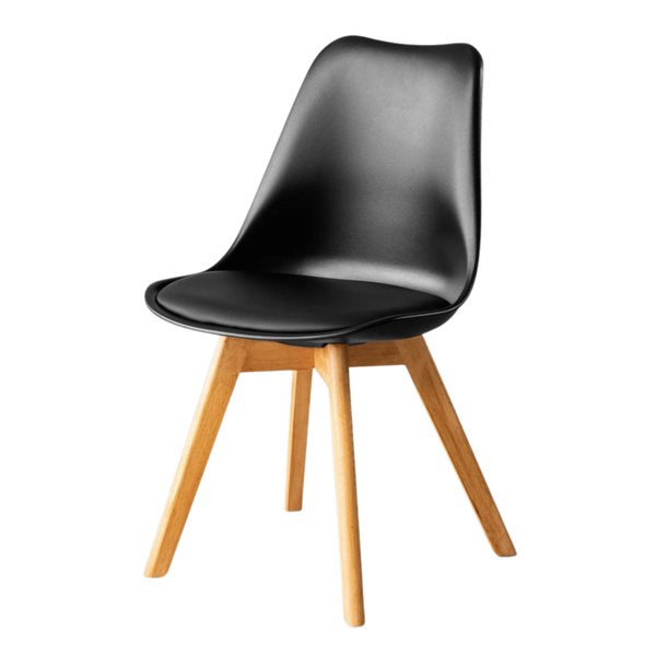 SMTE Modern Padded Shell Dining Chair with Solid Wood Legs S-A305