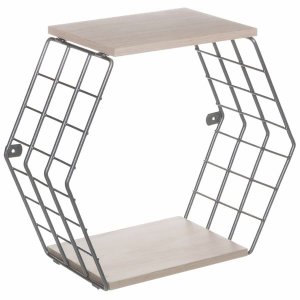 Hexa Steel Cube with Wooden Shelves