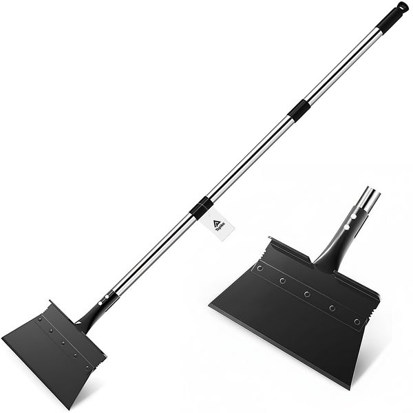 Topika - Adjustable Garden Shovel &amp; Scraper 134CM Steel Handle Weeding Tool