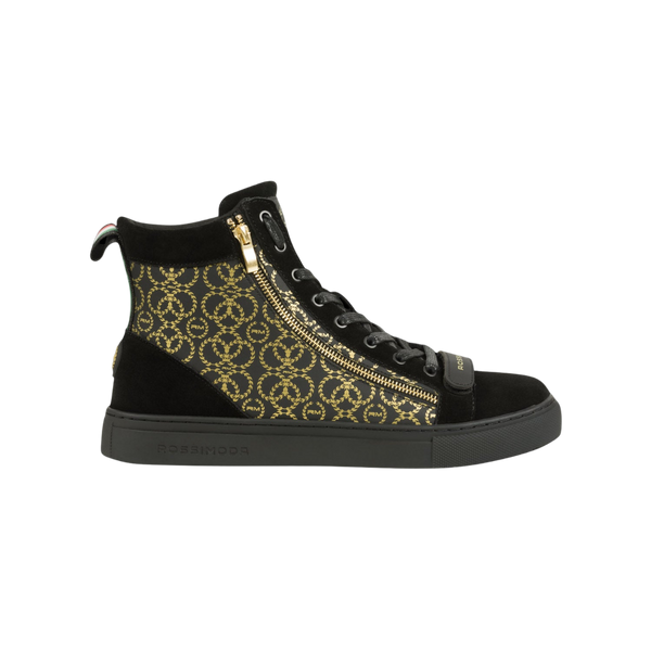 Rossimoda Leandro Alta High Black/Gold Sneakers
