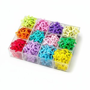 Star Colorful Hair Clips - 100pcs Alloy Snap Star Clips
