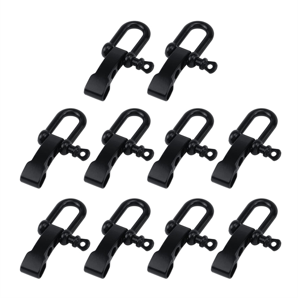 10 Paracord Bracelet Shackle Buckle D Shackle Clip Black