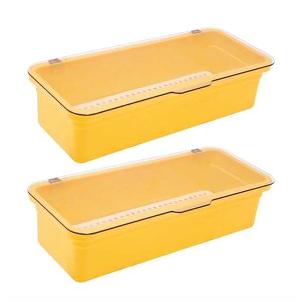 Flatware Tray Utensil Storage with Lid Plastic Cutlery Tray C