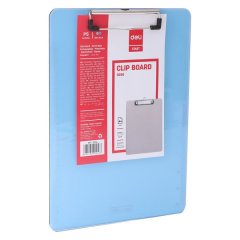 Deli Clipboard Stainless Clip A4 Transparent
