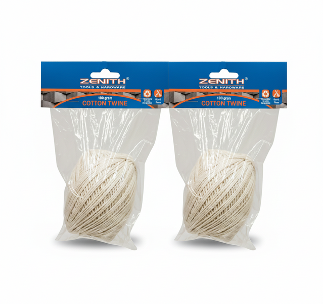 Zenith 100g Cotton Twine - 9 Strand Crafting Twine, 160m Length - 2 Pack