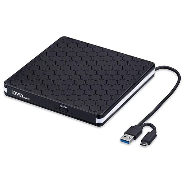 DVD writer extern, USB 3.0 Type-C CD DVD Burner Slim CD/DVD ROM Rewriter