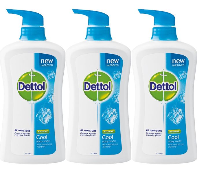 Dettol Shower Gel - Body Wash - Cool - 3 x 600ml
