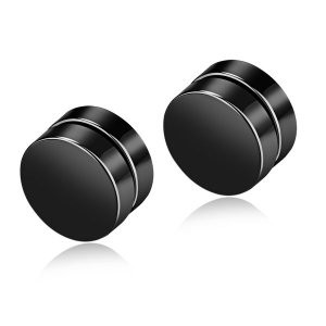 Men's Black Magnetic Stud Earrings (ER-GE348-BK-A10)