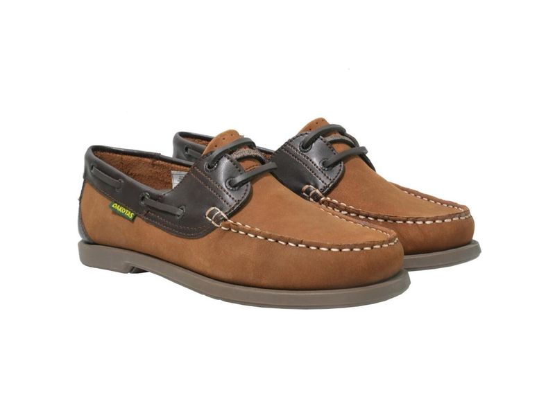 Dakotas - Men's Tan and Choc Genuine Leather Lace-Up Loafer