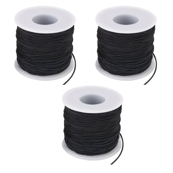 Craft Elastic Cord String Threads For Jewellery Making Set of 3 - 50m