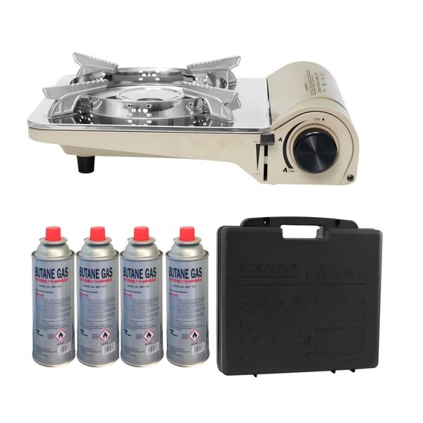 Gas Stove BDZ-261+ Gas Canisters(4packs) Portable with Case